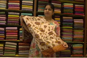 Mangalagiri Kalamkari Pattu Saree
